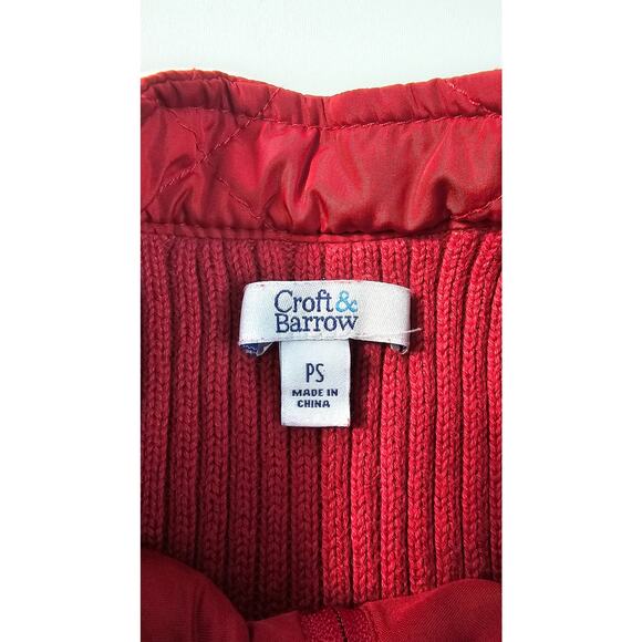 PS PETITE S mixed media LIGHT puffer quilted full zip jacket shaket sweater - Picture 5 of 8